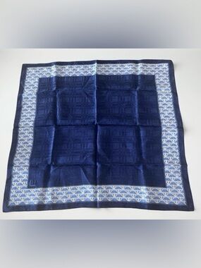 Dunhill Blue Gold Cotton Scarves Handkerchief 20x20.75